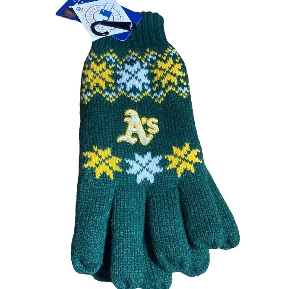Forever collectibles Oakland A’s fleece lined gloves NWT - Picture 2 of 5
